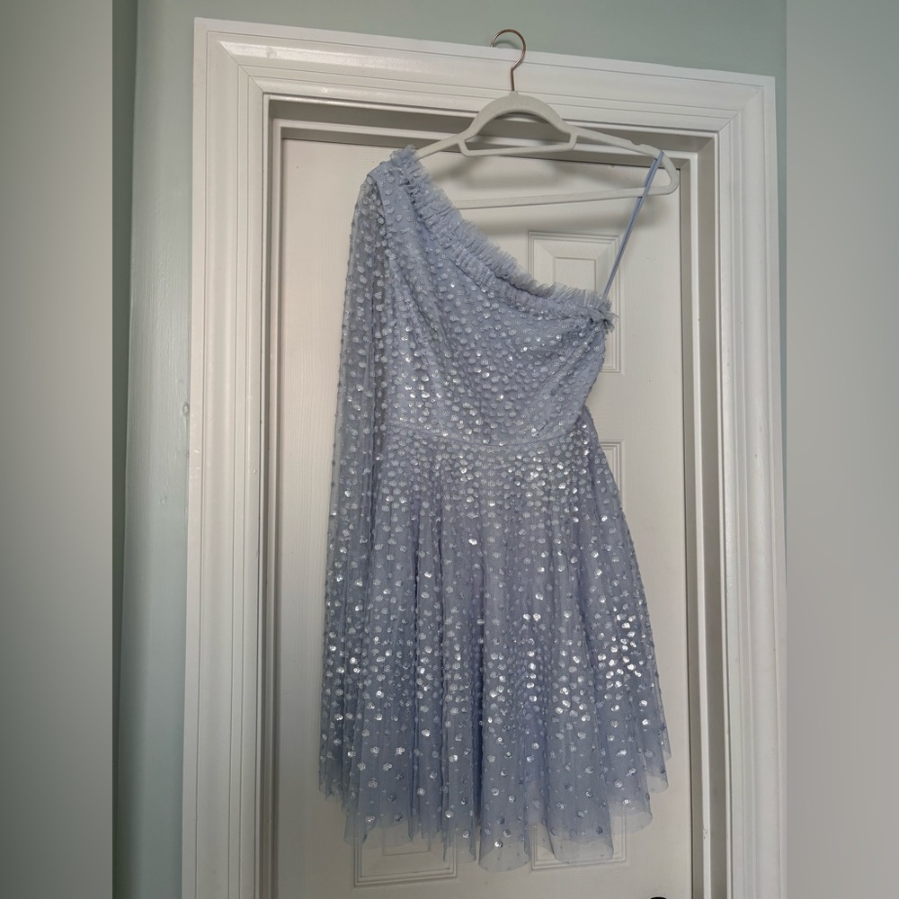 Needle & Thread One-Shoulder Blue Mini Dress - Picture 2 of 12